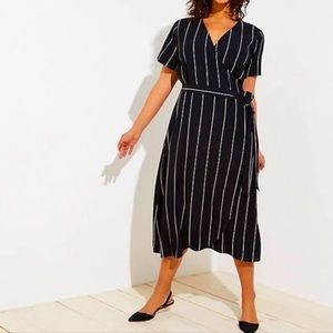 Loft Plus Striped Black Dress Size 20